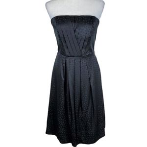 WHBM Dotted Silk Strapless Cocktail Dress